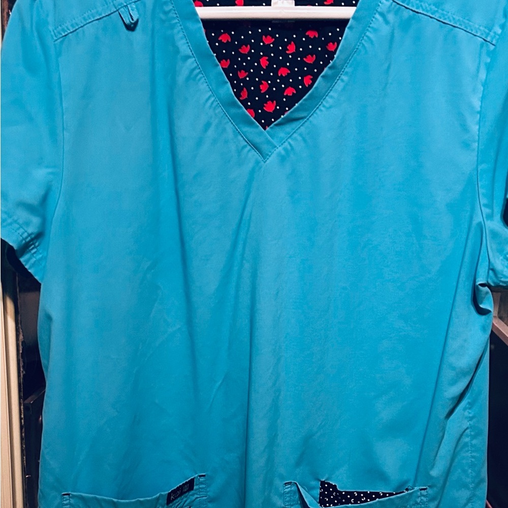 Koi Turquoise Scrub set with Heart Detail